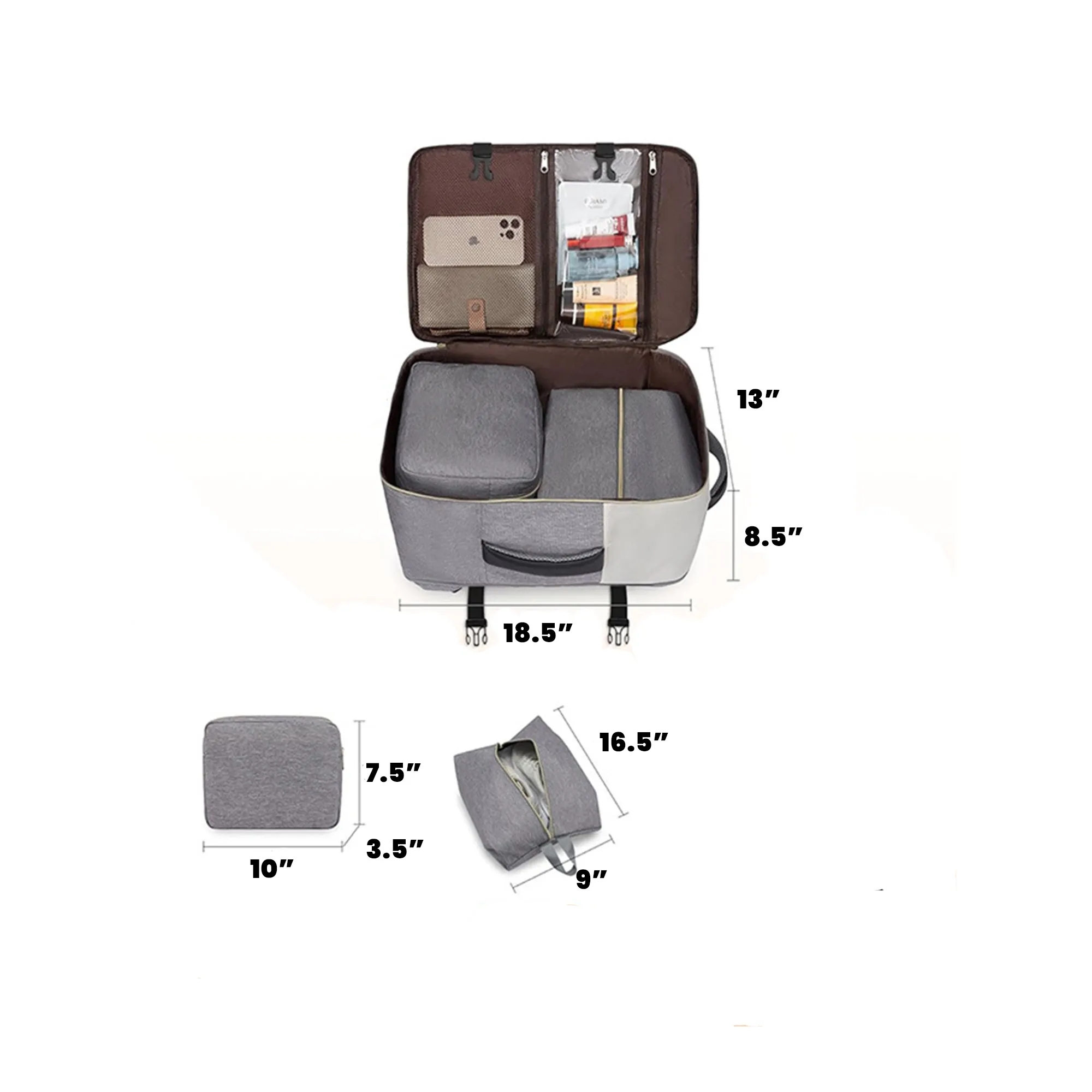 Large Travel Backpack with Three Cube Set 6