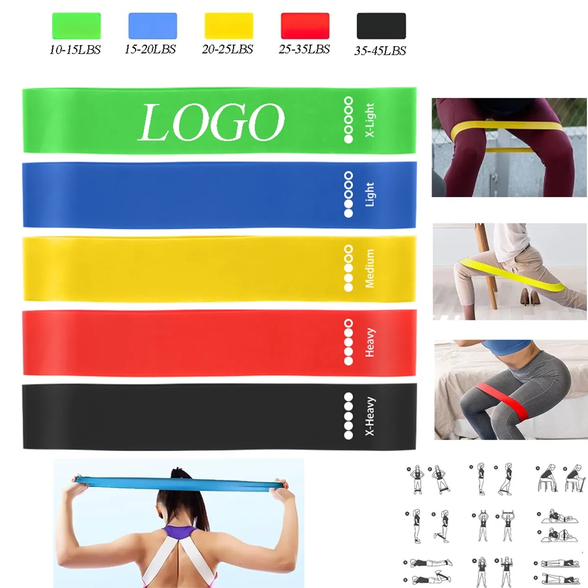 TPE Yoga Fitness Resistance Bands 7