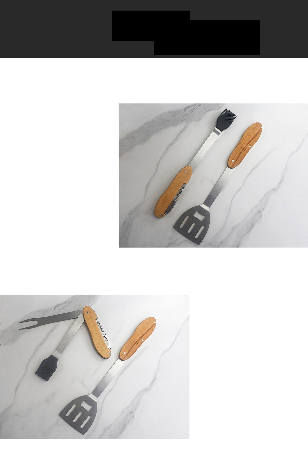 Multi-purpose Folding Grill Detachable BBQ Supplies Five-in-one Open Disassembly Wooden Handle Too 6