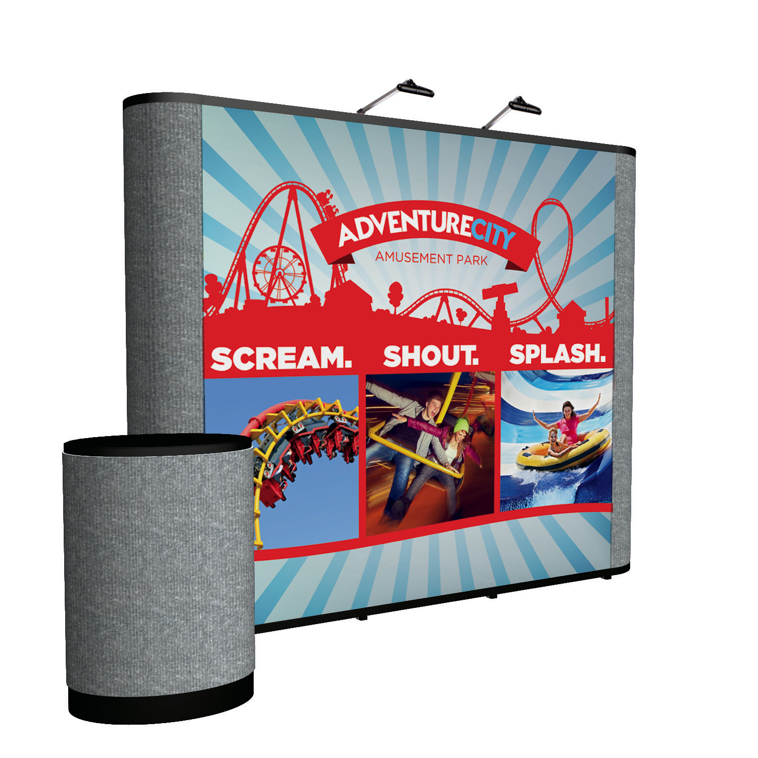 10' Straight Show 'N Rise Floor Display Kit (Mural with Fabric Ends) 11