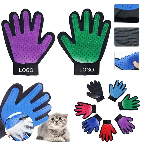 Pet Hair Removal Gloves with Dogs Cats Horses 3