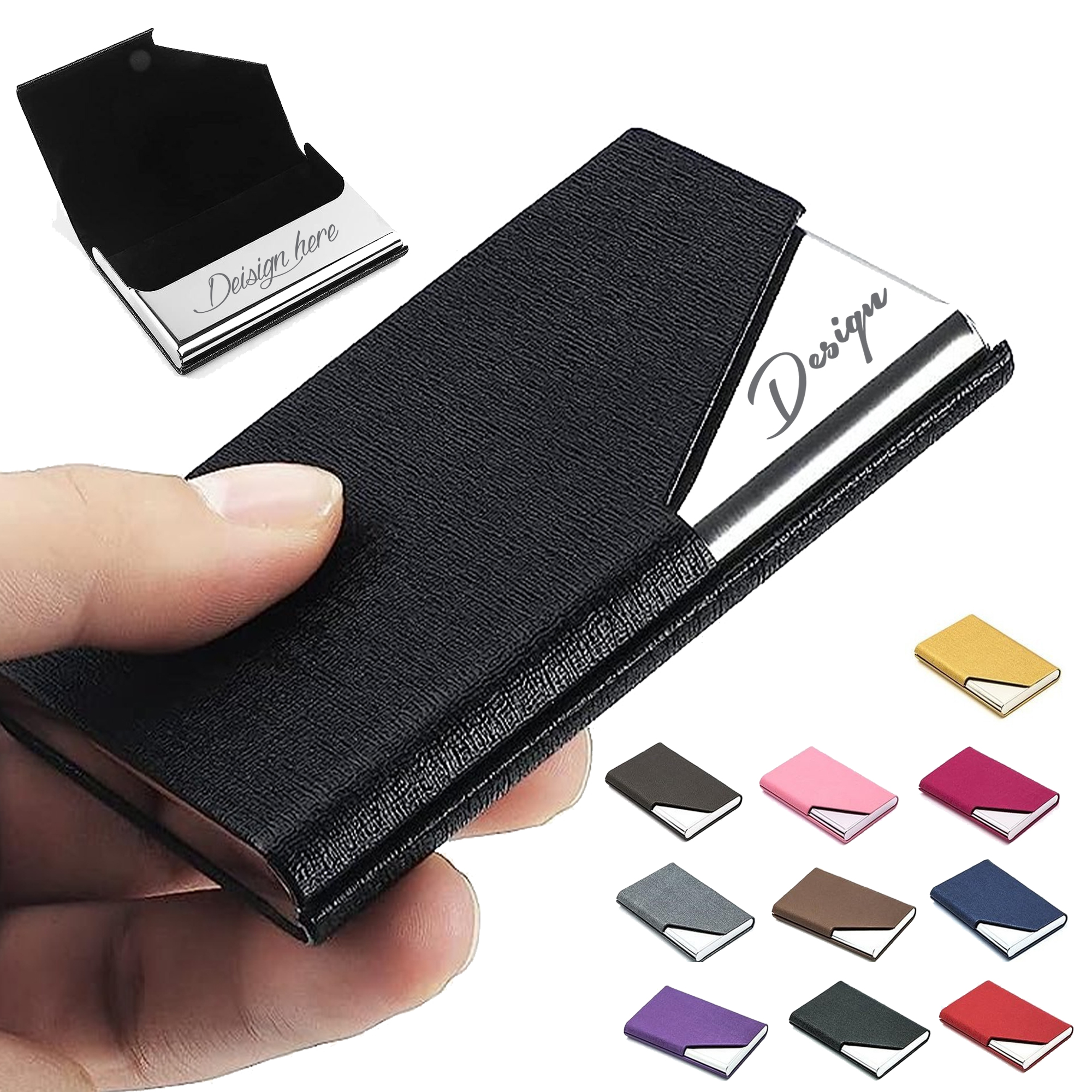 MOQ50 Premium Leather Magnetic Card Holder 2