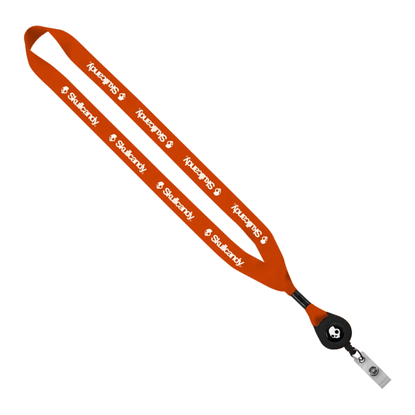 3/4" Polyester Lanyard with Metal Crimp & Retractable Badge Reel 283
