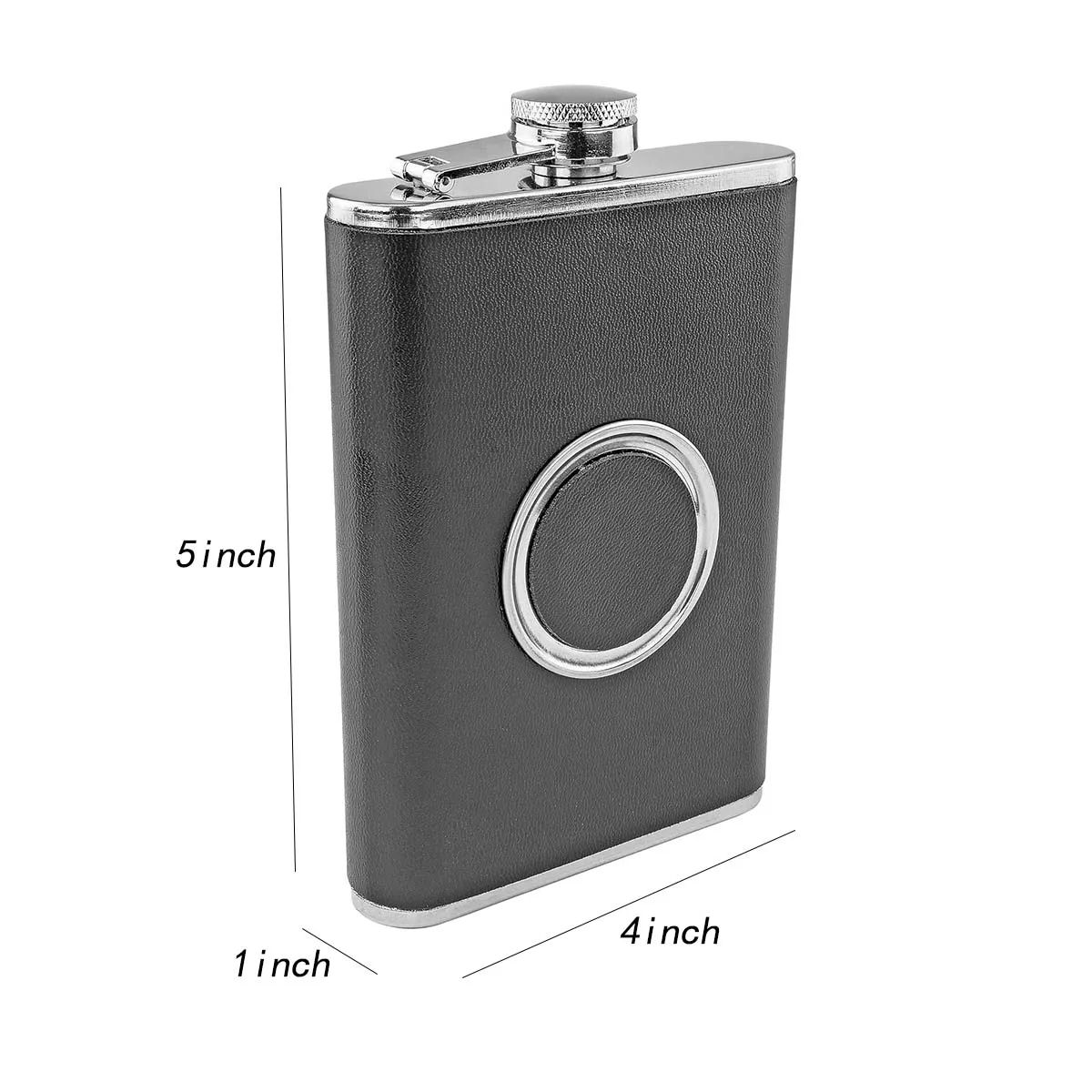 8oz Portable Hip Flask with Built In Collapsible Shot Glass, custom water bottle with logo imprint 7