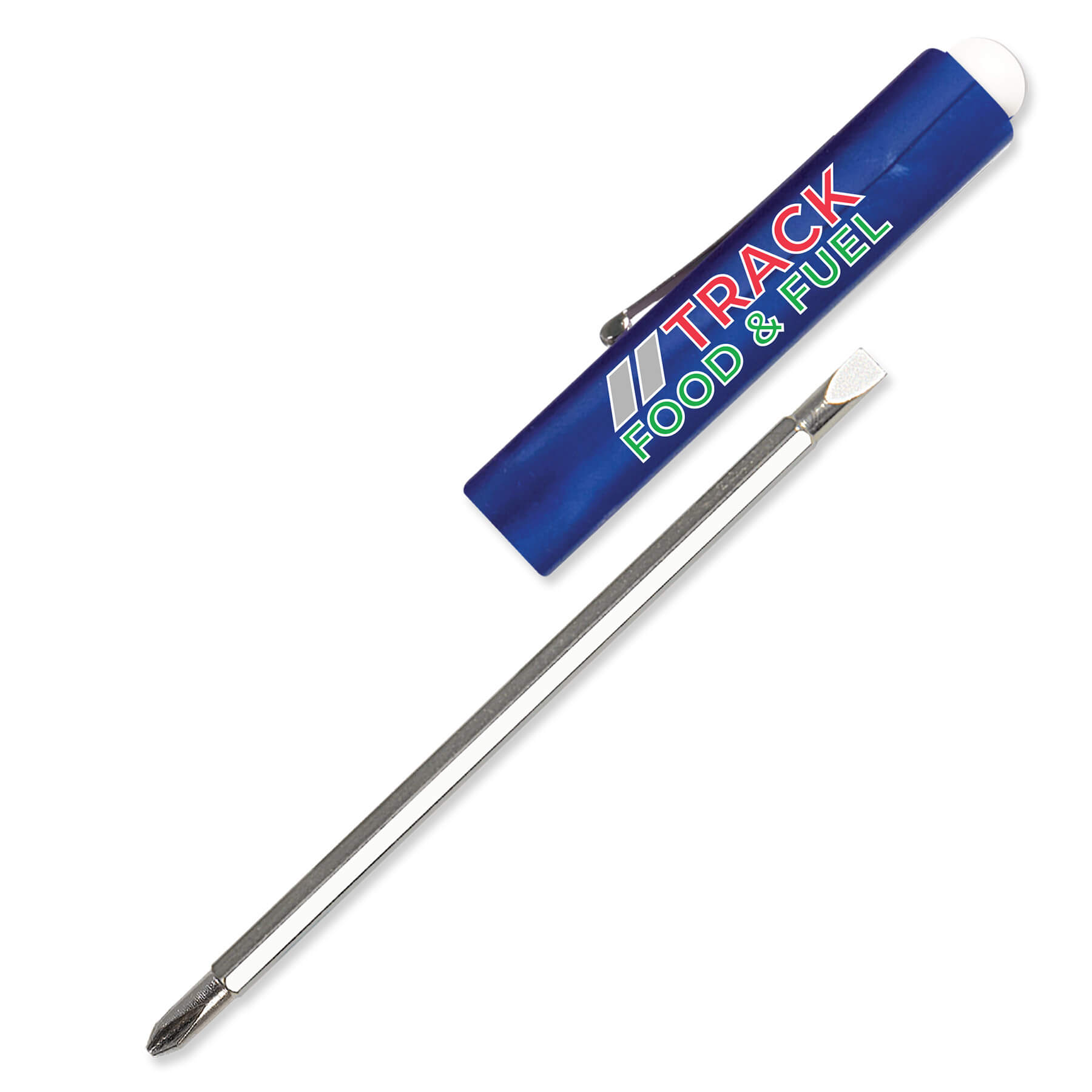 Jumbo Pocket Screwdriver Reversible Flat Blade + Button 18