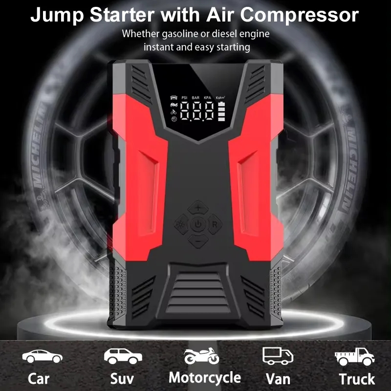 All-in-One Jump Starter Built-in Air Compressor 2
