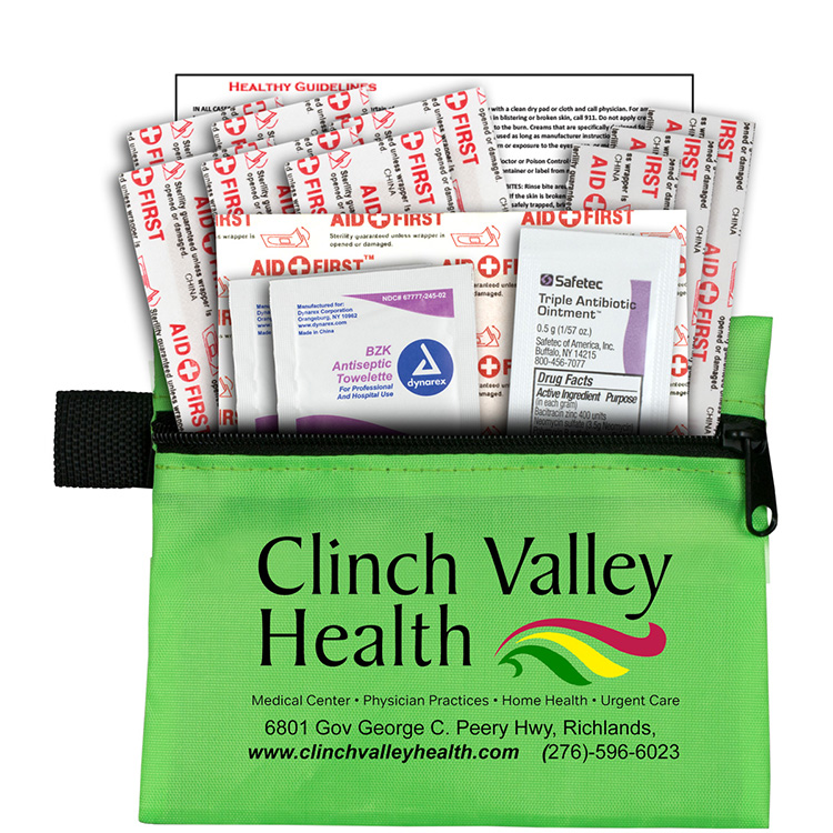 "Riverside Plus" 14 Piece Healthy Living Pack Components inserted into Zipper Pouch 19