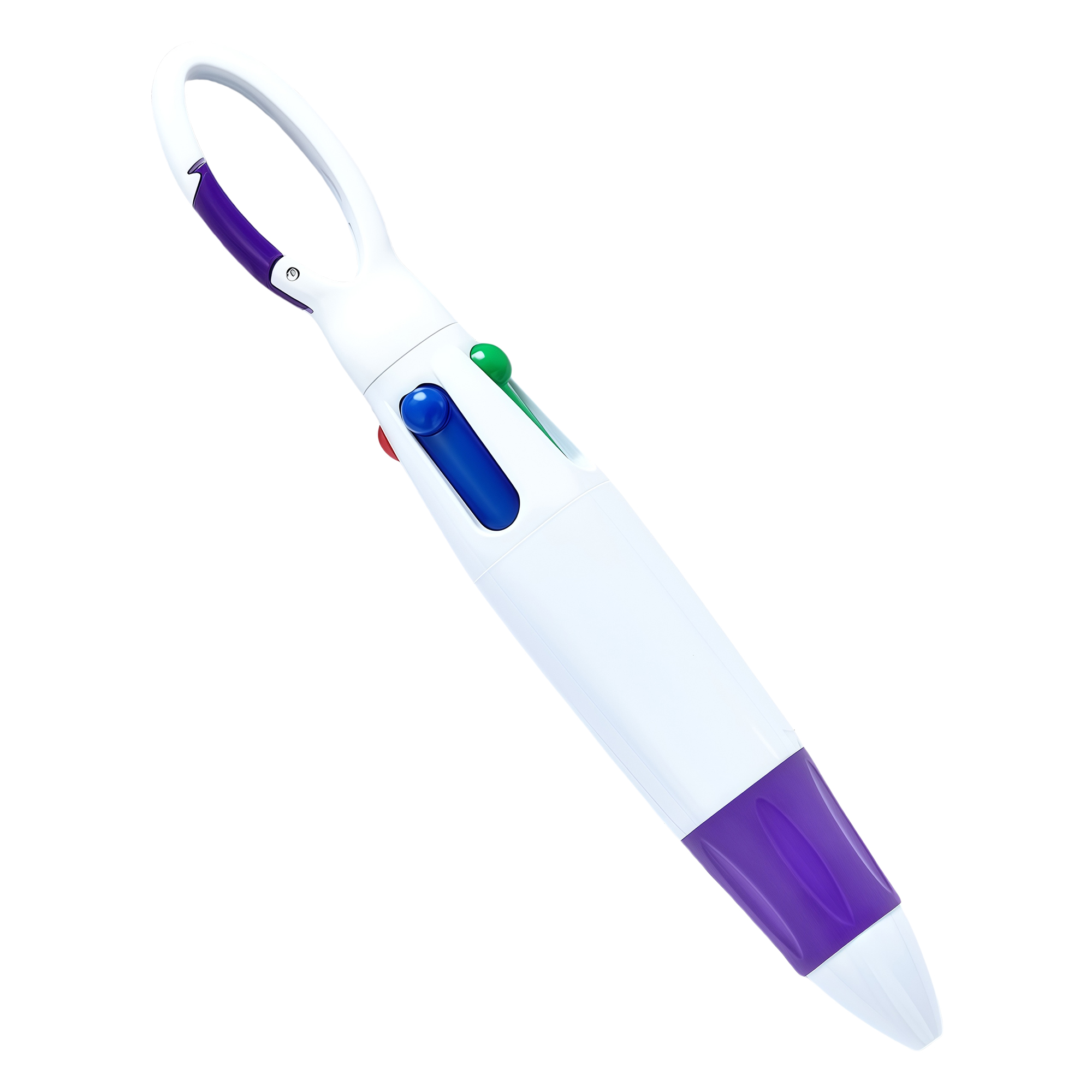 4-Color Jumping Plastic Ballpoint Pen with Carabiner Clip 8