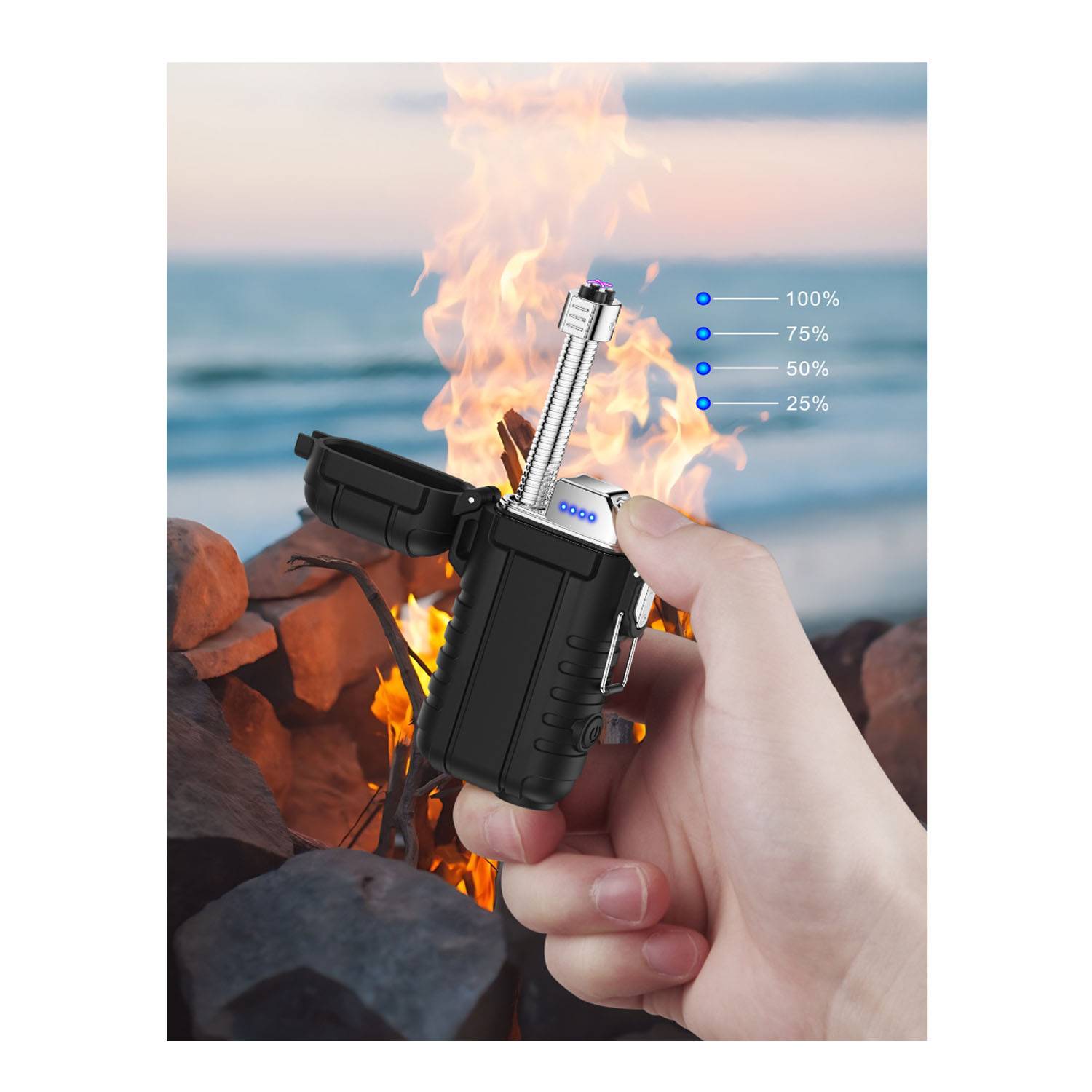 Waterproof Torch Lighter w/ Safety Lanyard 5