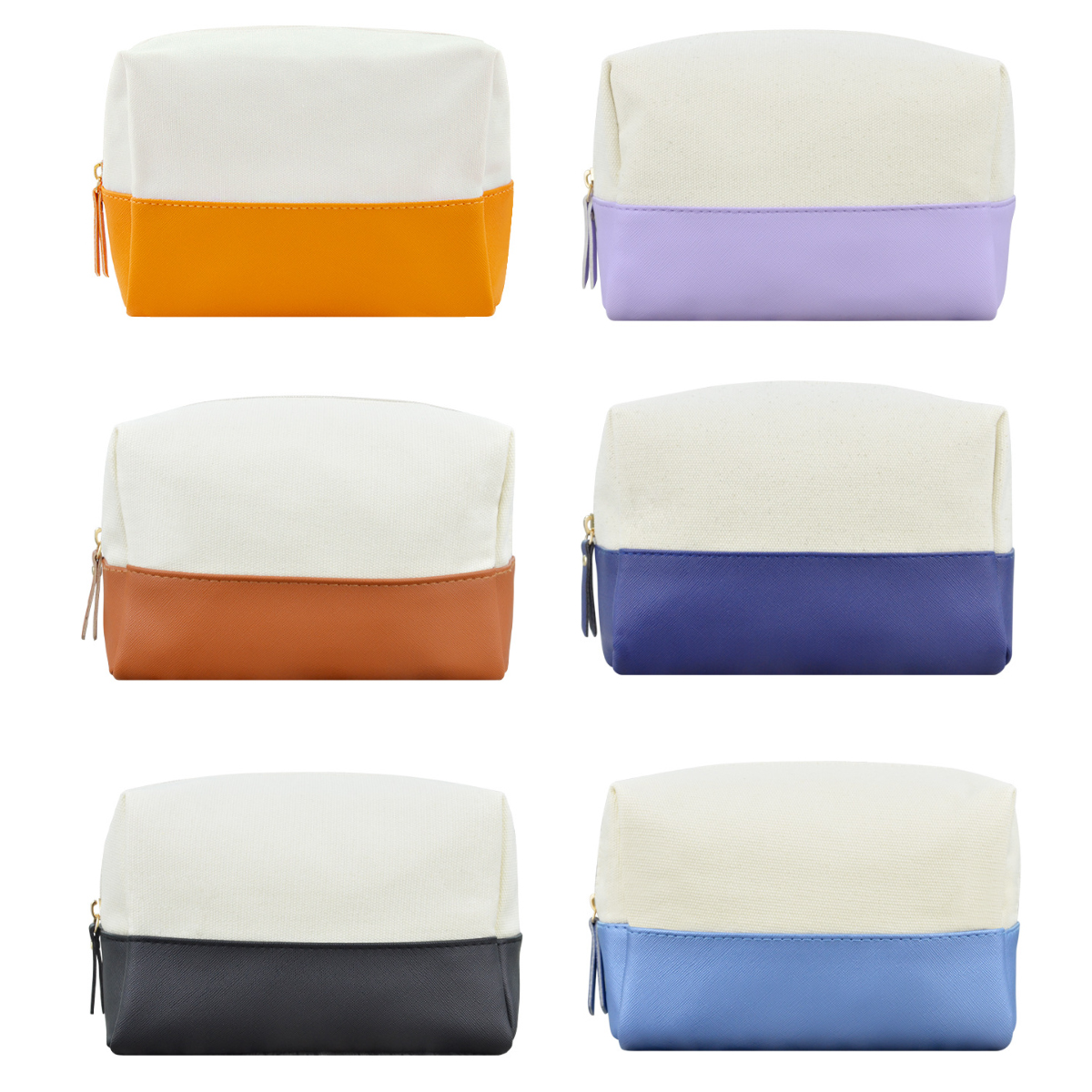 7L Canvas & PU Leather Zippered Cosmetic Makeup Bag 5