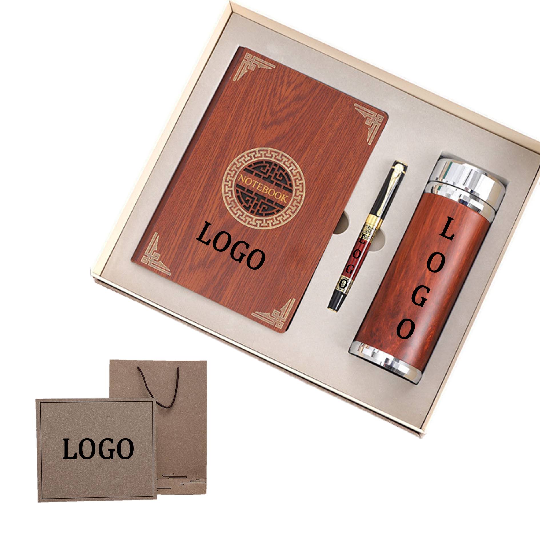 Hardcover Notebook With Pen And Tumbler Gift Set 2