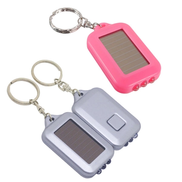 Solar Power Rechargeable Mini 3 LED Keychain 5