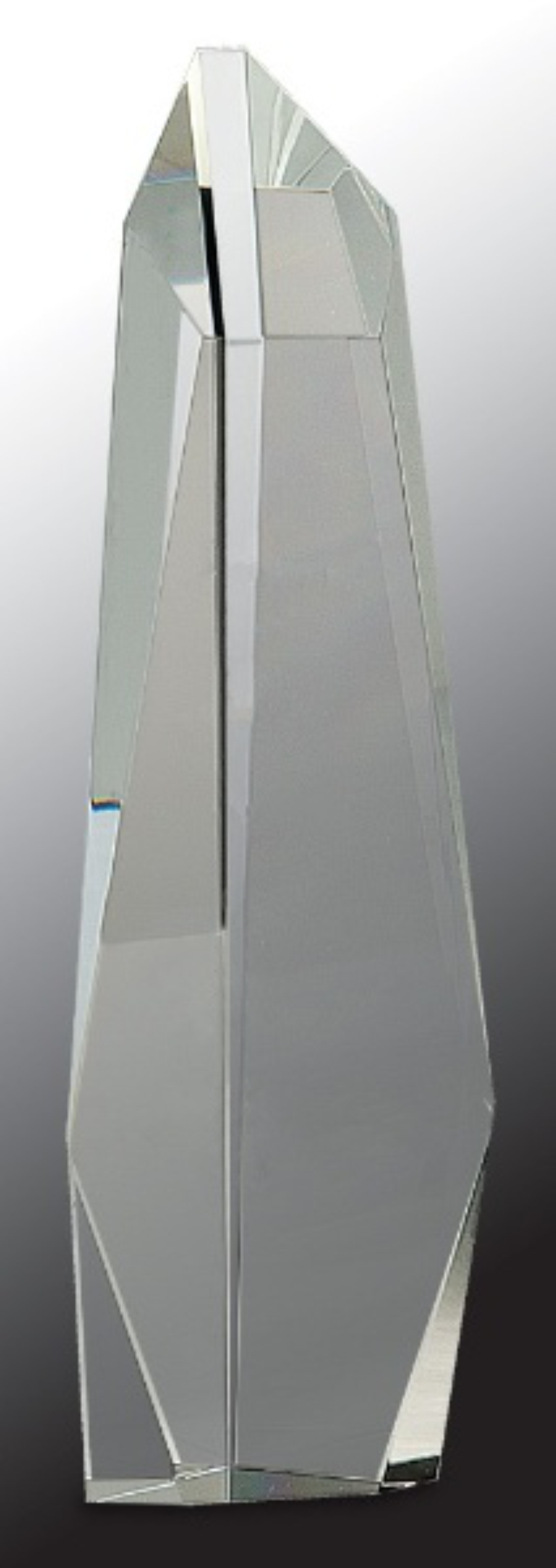 12" Clear Crystal Facet Slant-Top Tower Award 3