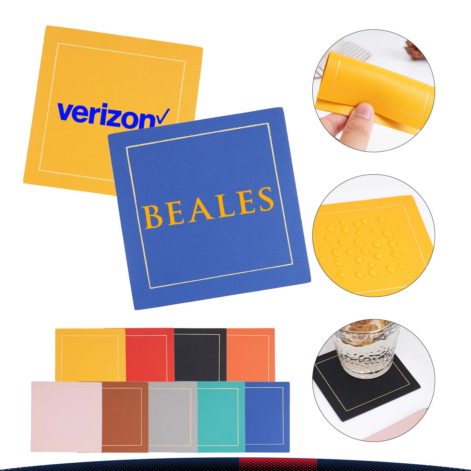 Square PU Leather Coaster 5