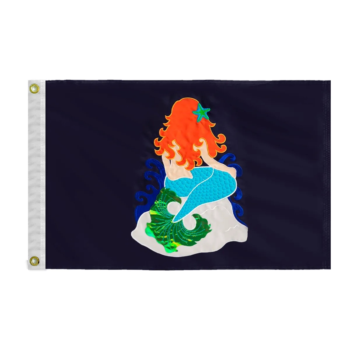 Applique & Embroidered Flag 16" x 24" Nylon 3
