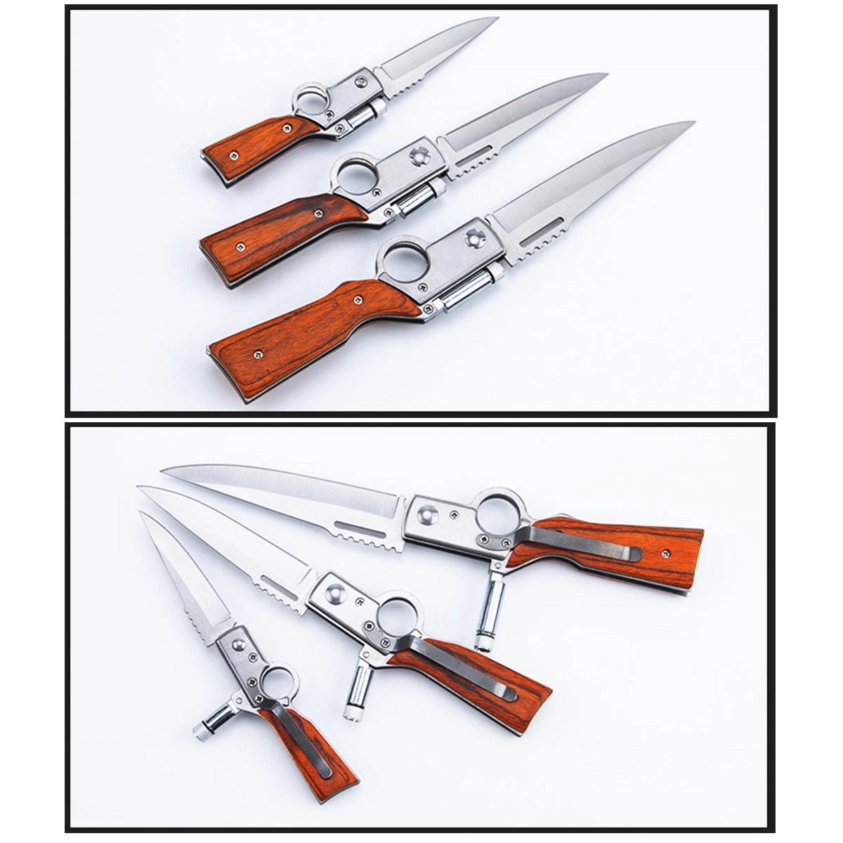 AK47 Folding Knife with LED Light 5