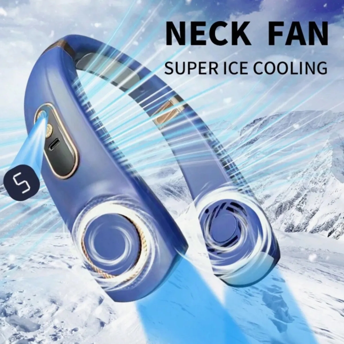 5 Speeds Smart Digital USB Charging Faster Cooling Neck Fan 5
