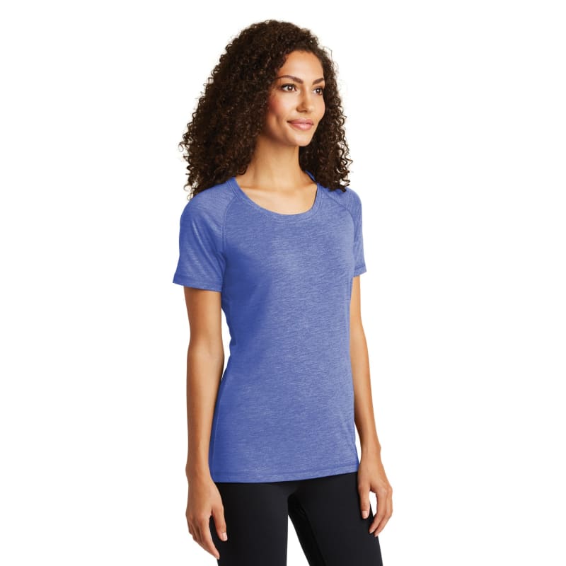 Sport-Tek Women's PosiCharge Tri-Blend Wicking Scoop Neck Raglan Tee. 23