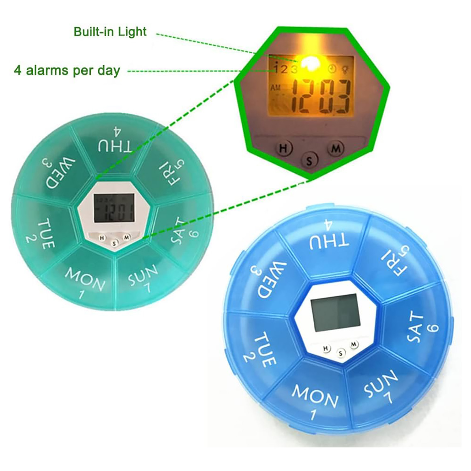 Weekly Pill Box with Alarm 5