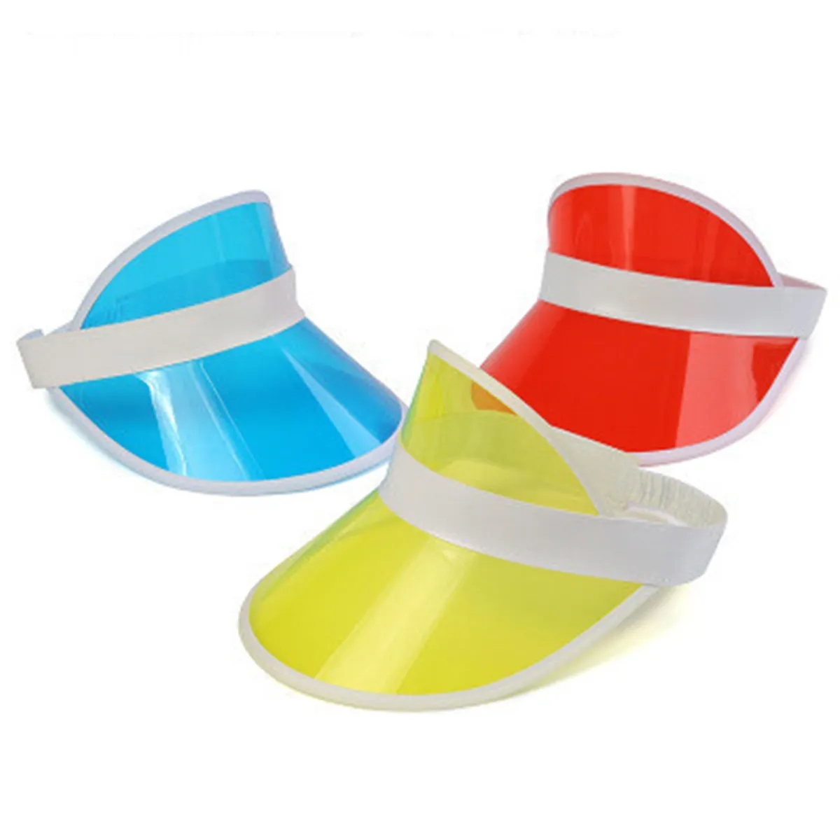 Unisex Neon Sun Cap Visor Breathable Beach Plastic Golf Hat 2