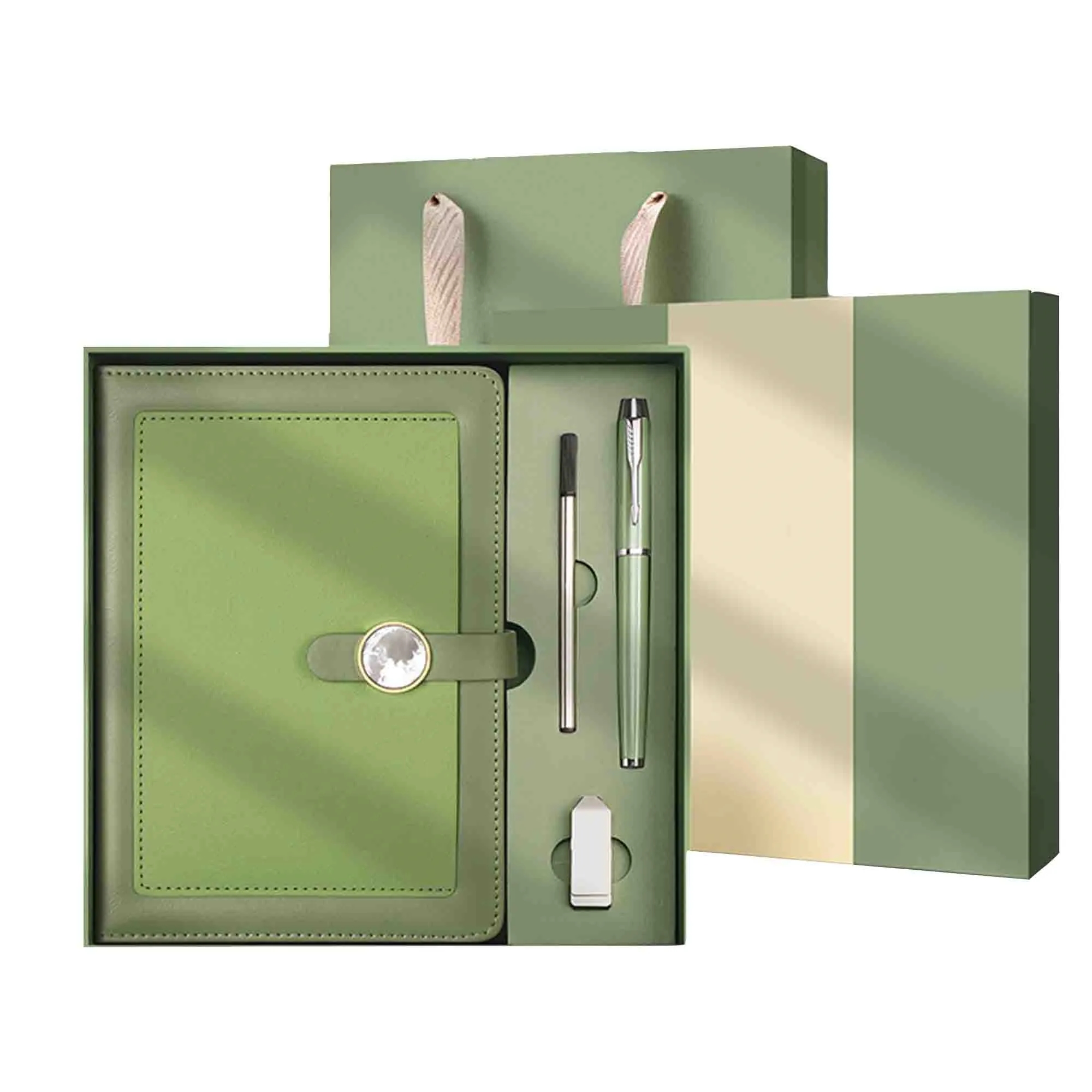 Gift Box Includes Notebook Pen Usb Flash Drive Refill 3