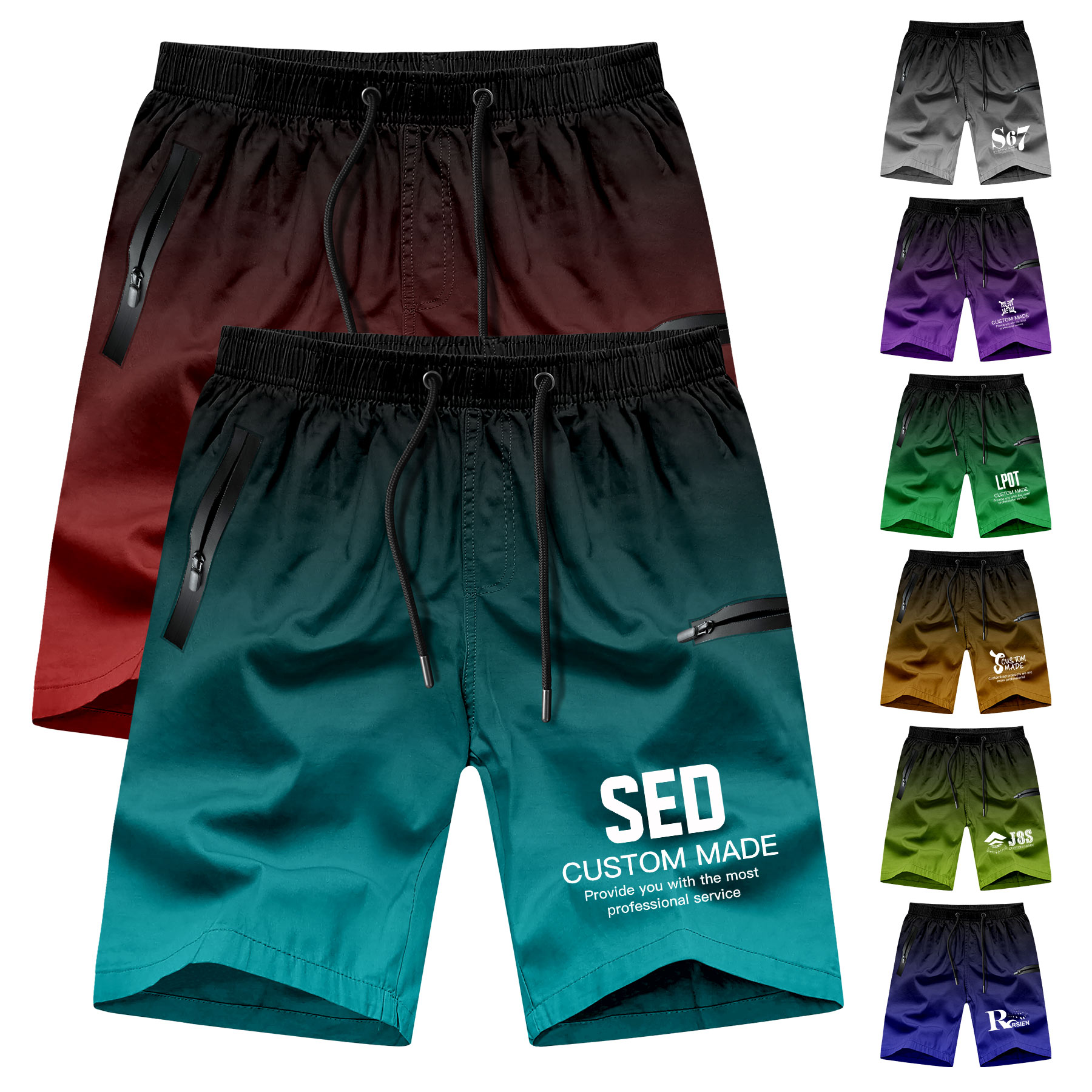 Dye SublimationDrawstring Casual Summer Beach Shorts, custom shorts with logo imprint 2