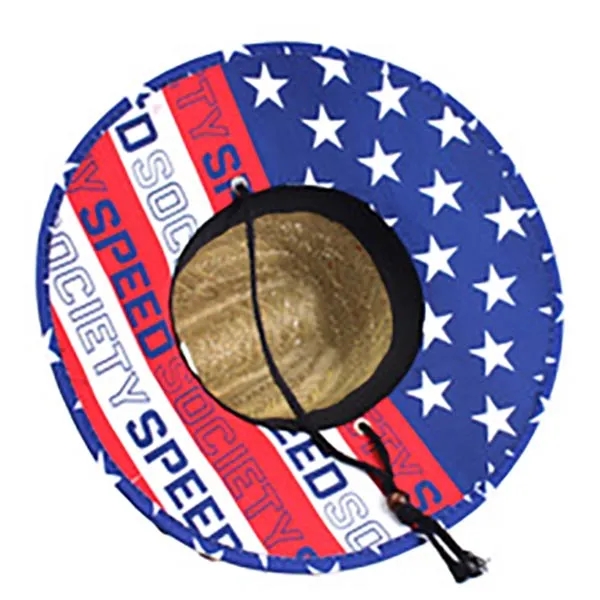 Lifeguard Straw Hat + Full Color Underbrim Imprint And Patch 2