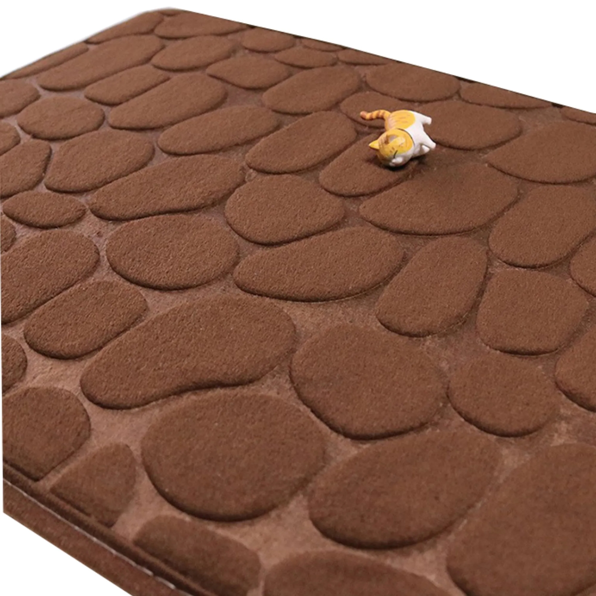 Classic Coral Fleece Rectangular Stone-patterned Floor Mat 6