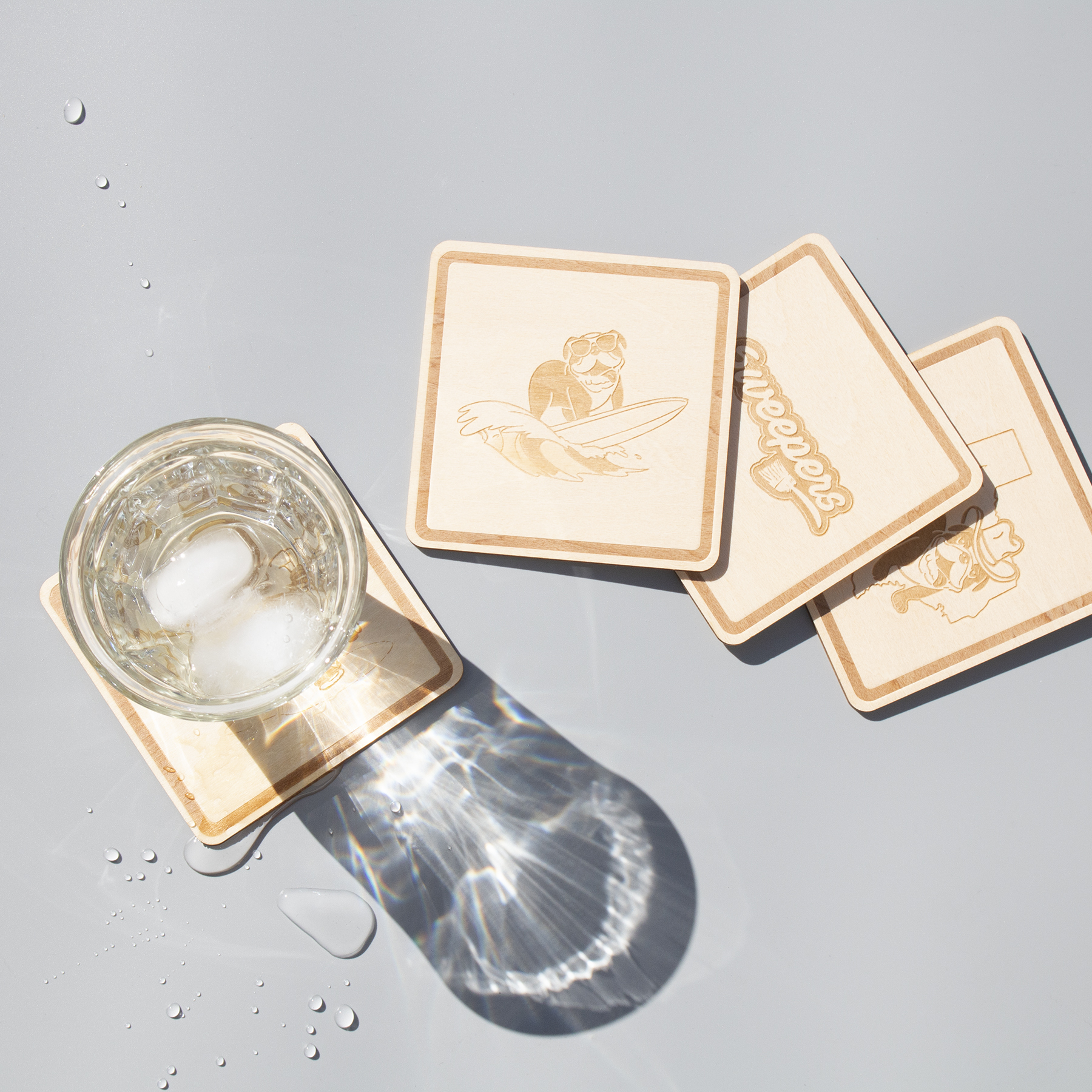 Wood Coasters: Square