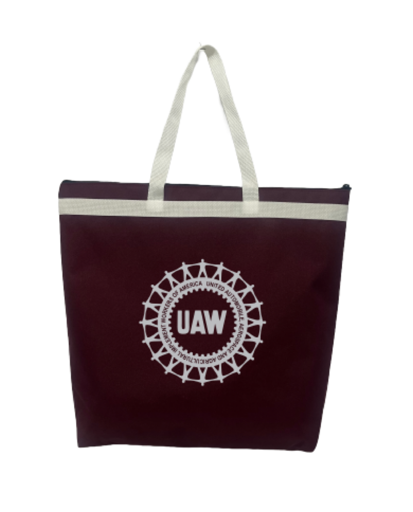 600D Poly Zip Top Accent Tote Bag 2