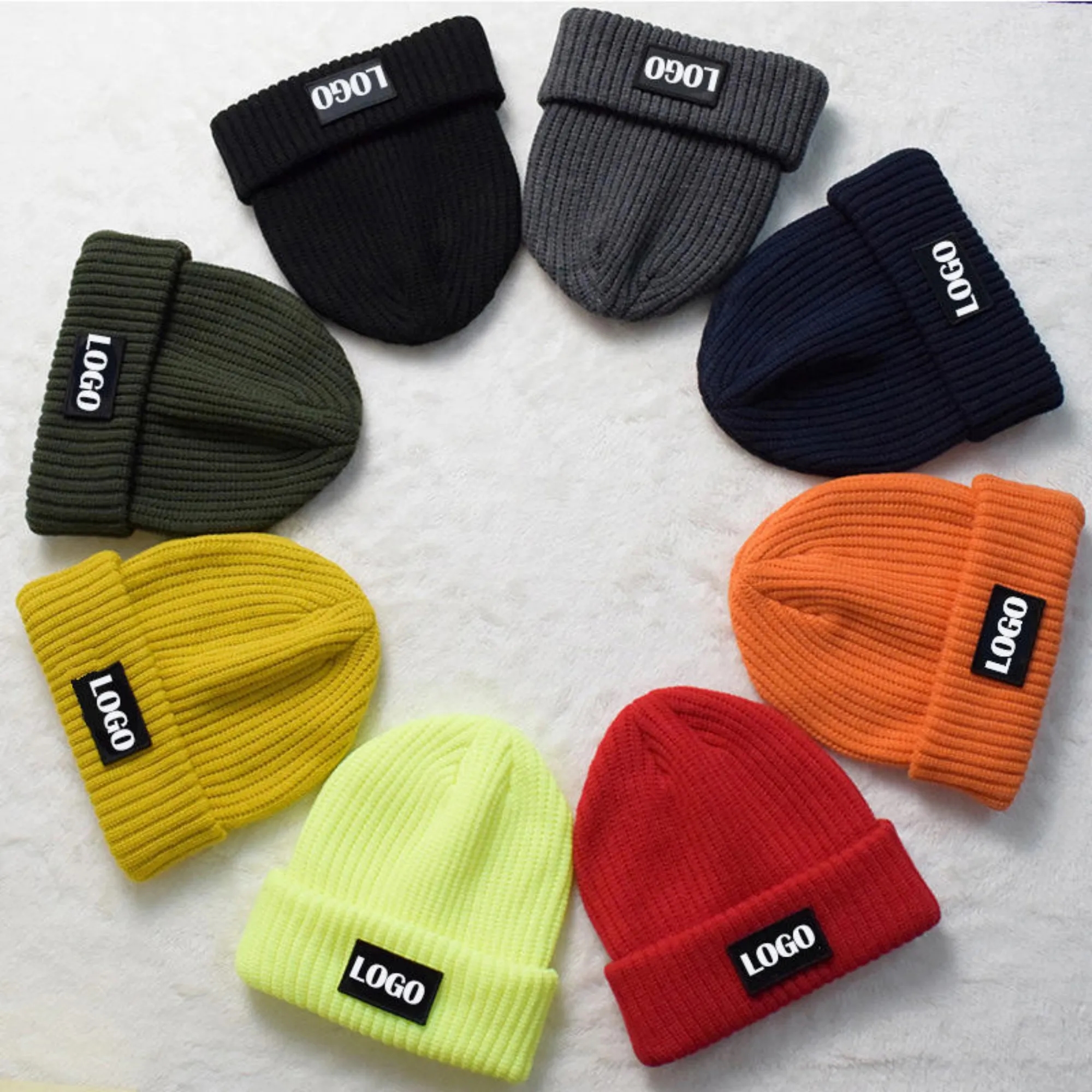 MOQ 100 PCS Stay Cozy Fashionable Core Spun Yarn Caps 2