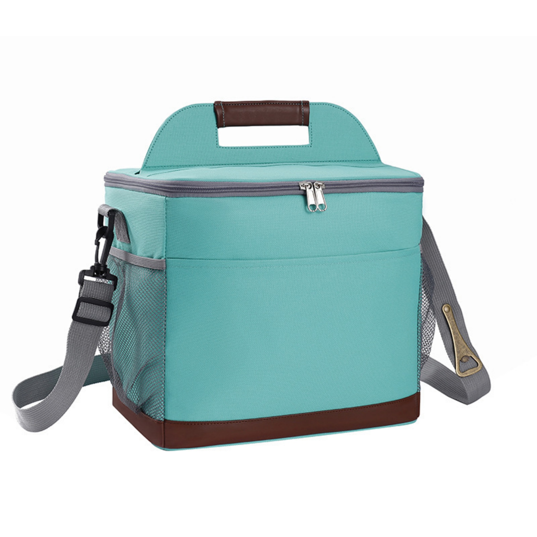 Insulated Lunch Box Freezable Cooler Bag with Beer Bottle Opener and Adjustable Shoulder Strap 6