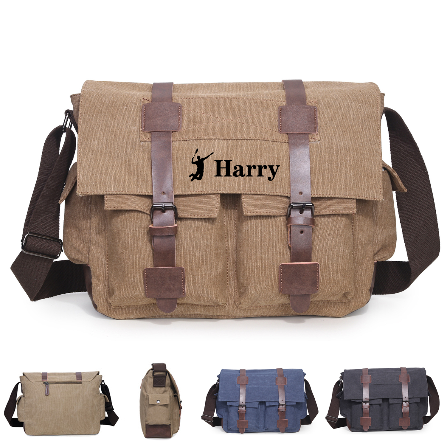 Classic Vintage Canvas Messenger Bag 1