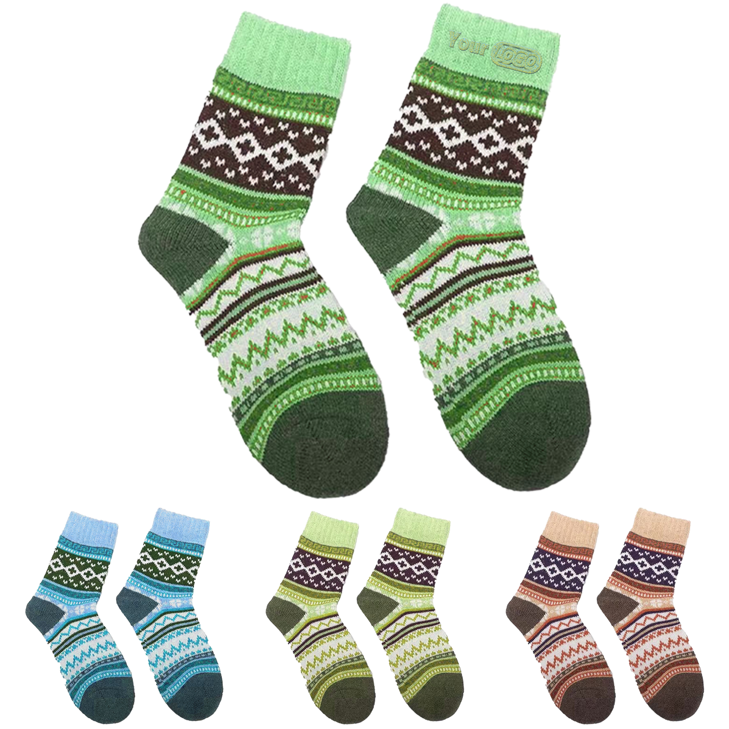 Cotton Fashionable And Functional Winter Socks With Ethnic Patterns 3