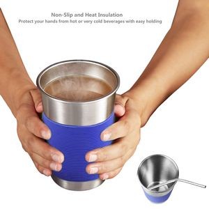 300ml Stainless Steel Cup with Silicone Lid And Straw 22