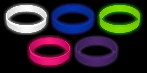 1" Glow In The Dark Debossed Color Fill Silicone Wristband 2