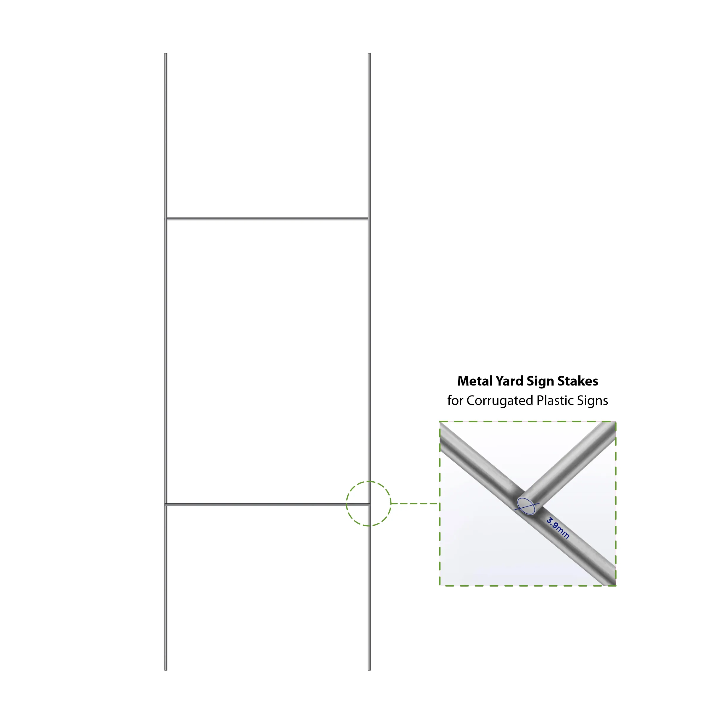 10"x30" H-Stake Hardware for Yard Signs 2