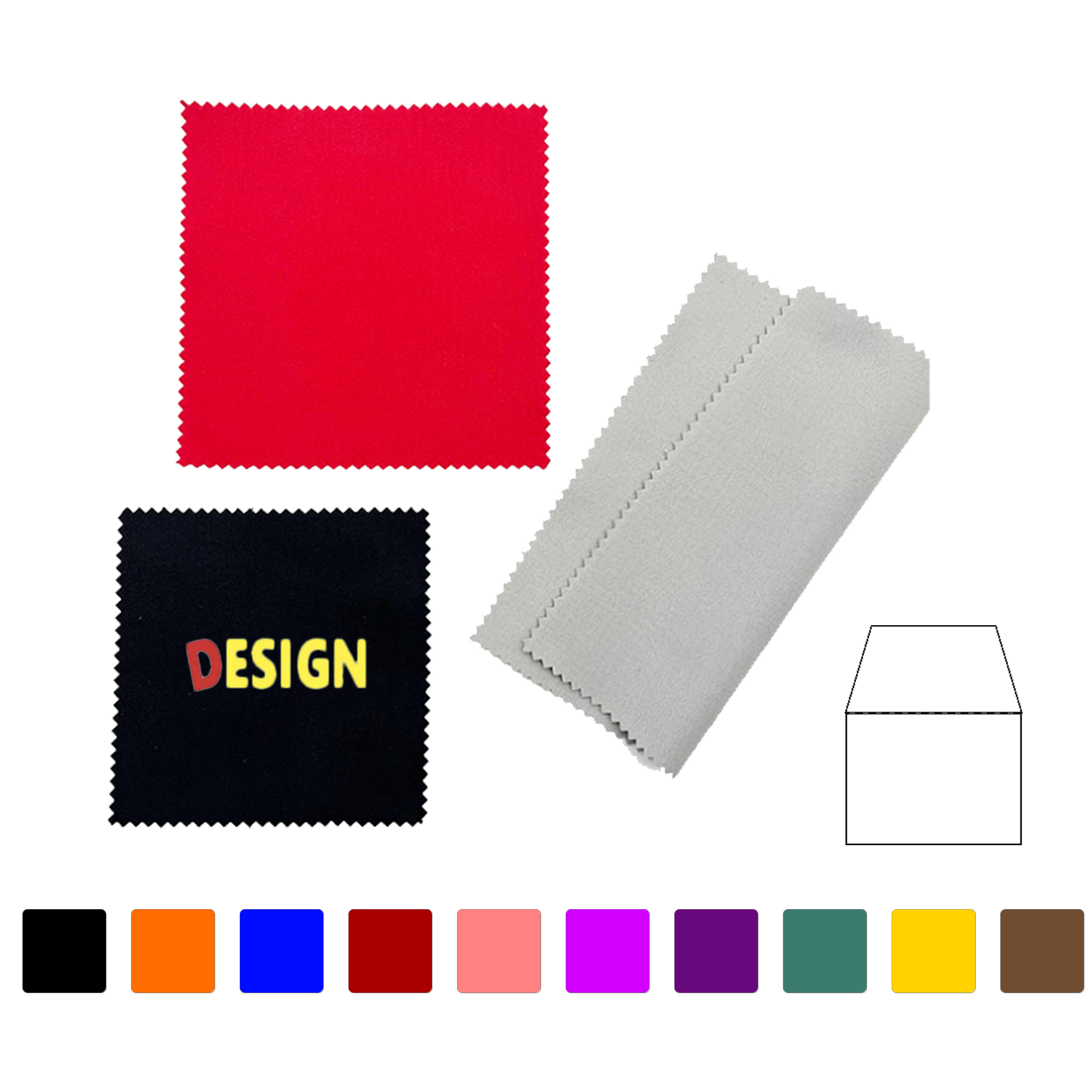 Serrated Microfiber Lens Cloth With Portable PVC Pouch 2
