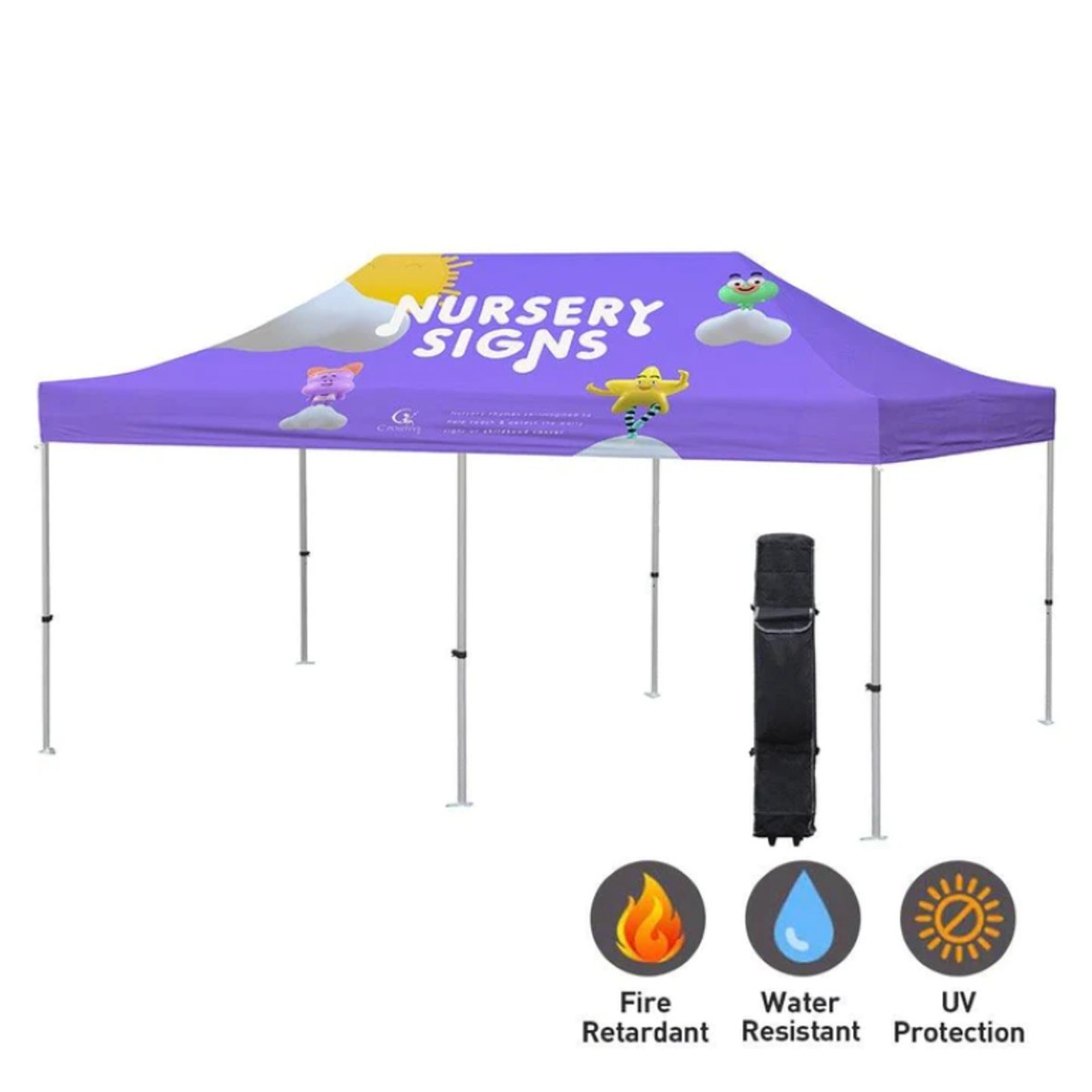10'x10' Heavy Duty Steel Pop Up Canopy Tent With Sublimation 3