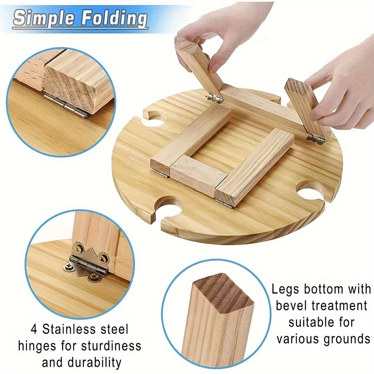 Functional Bamboo Snack Tray Table 4