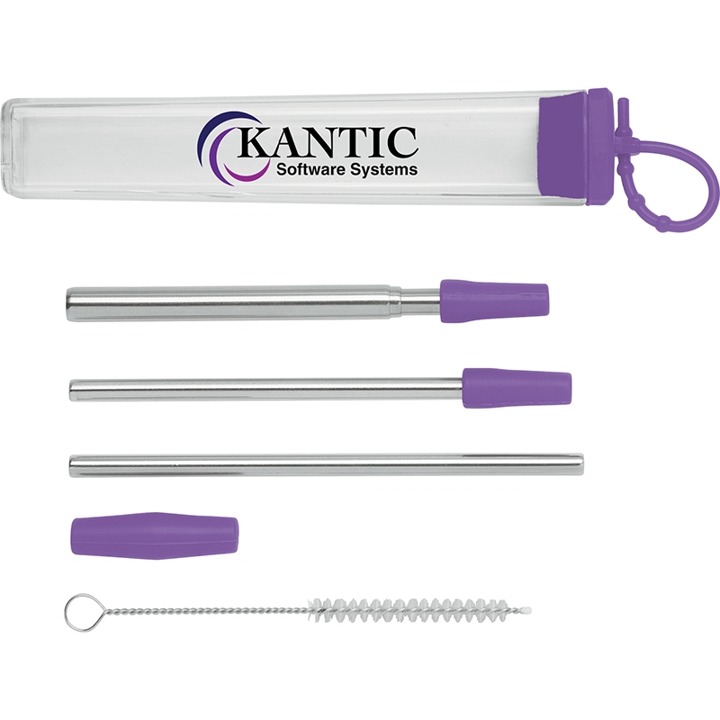 Cosmopolitan 7-Piece, 2-Straw Stainless Steel Set 18
