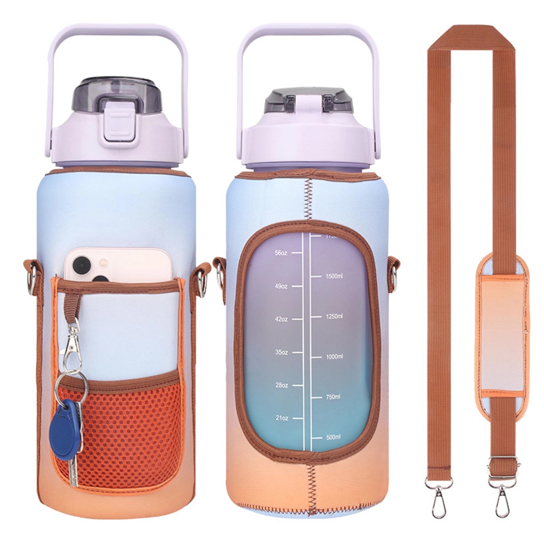 64Oz Water Bottle With Storage Sleeve 2