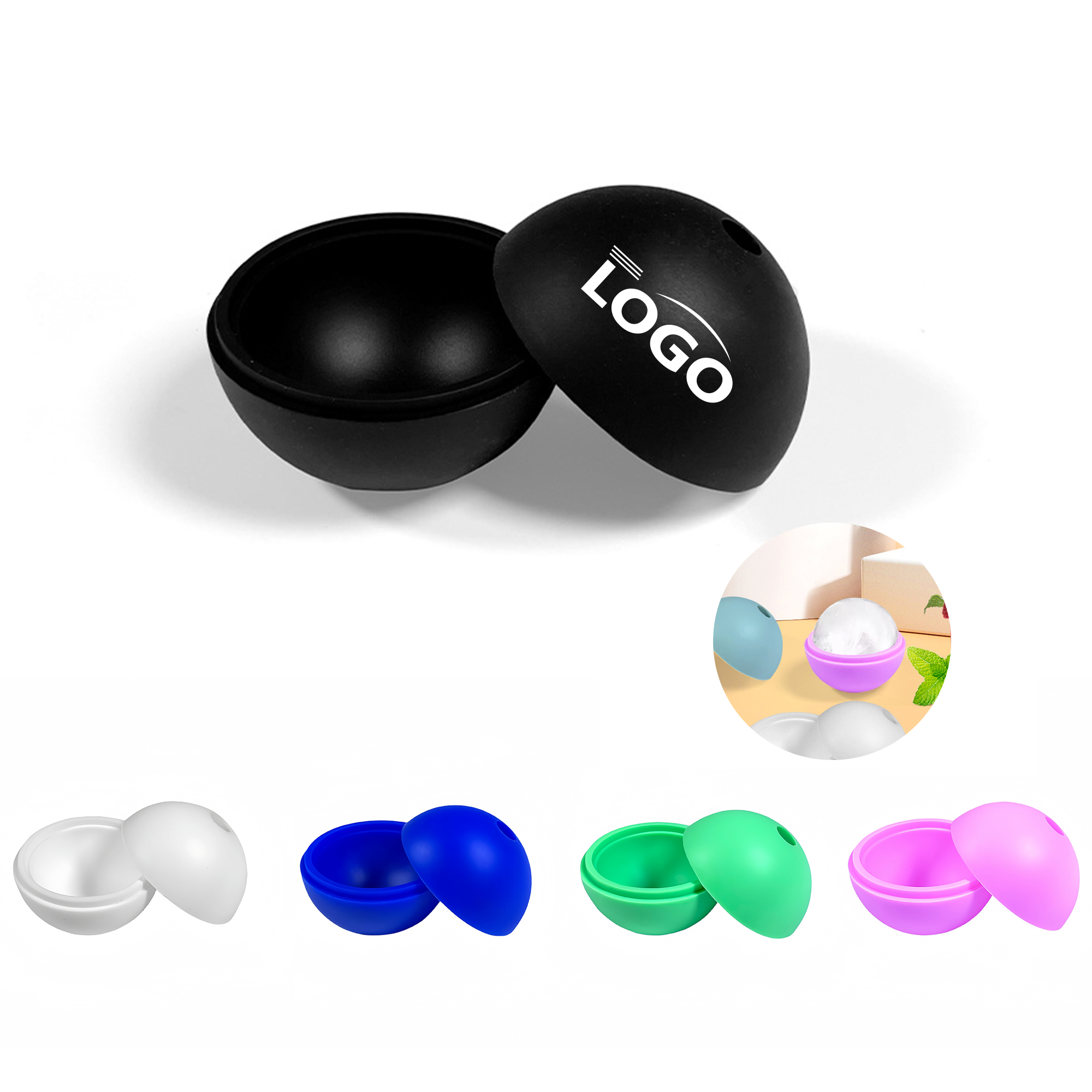 Silicone Ice Ball Mold, Single Hole 2