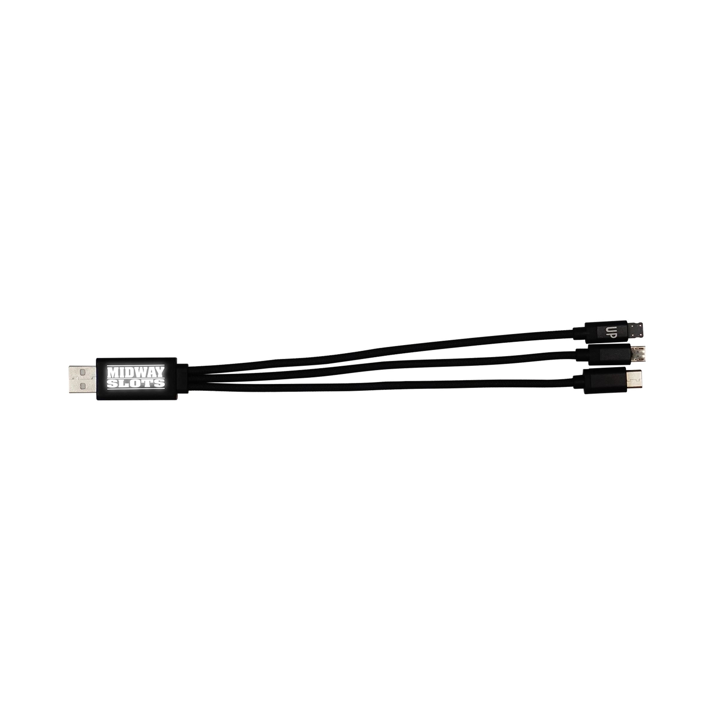 Metallic Light Up Logo Cable with Type C USB 3