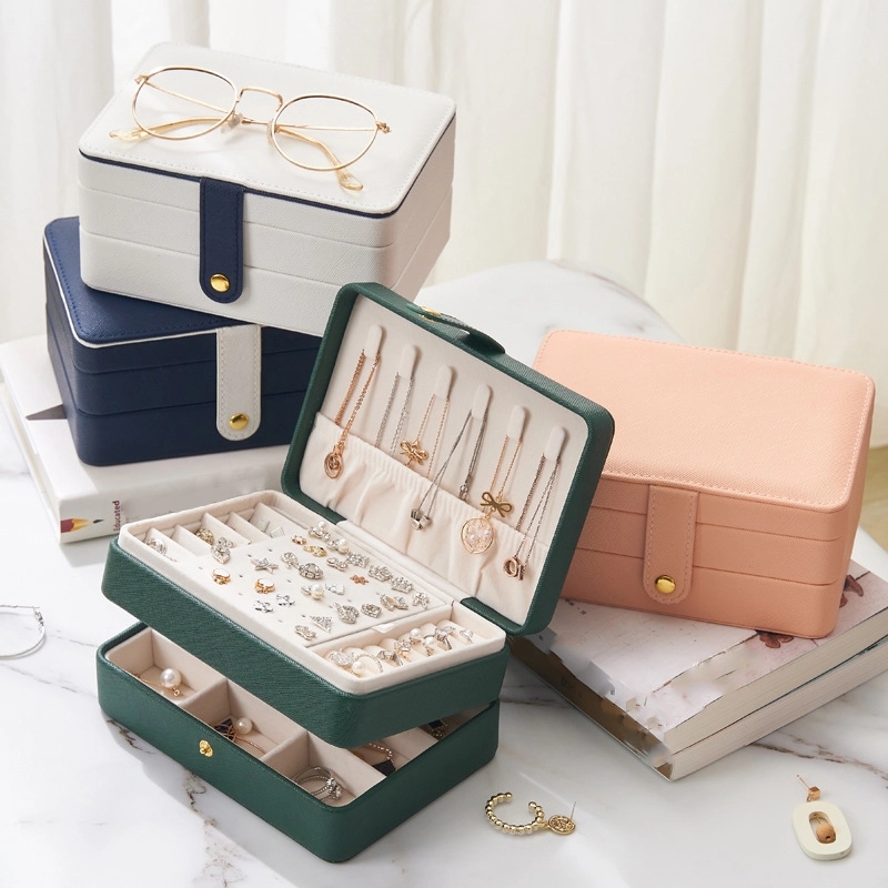 Custom PU Leather Multi-Layer Jewelry Organizer Storage Box 9