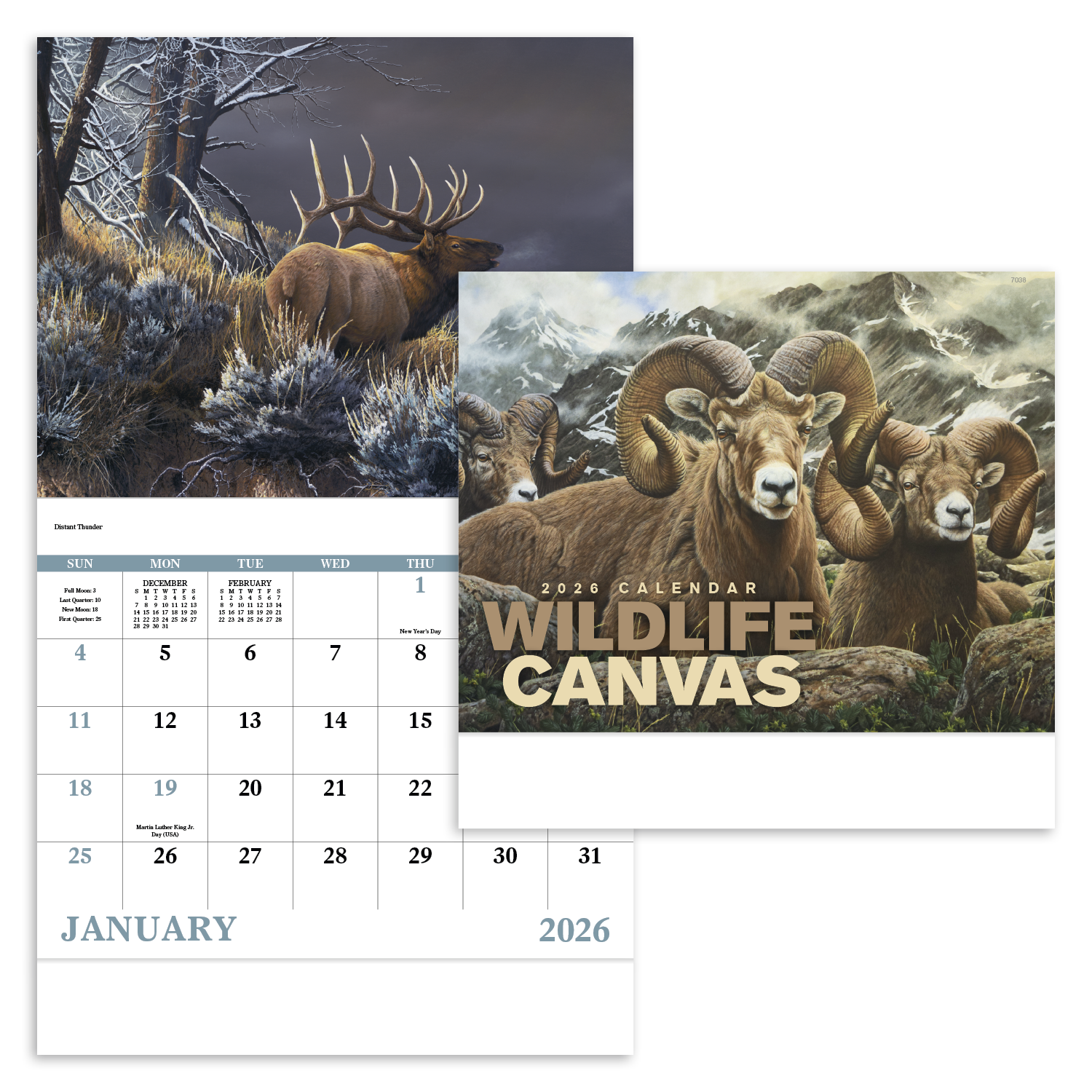 Good Value™ Wildlife Canvas - Stapled Calendar 23