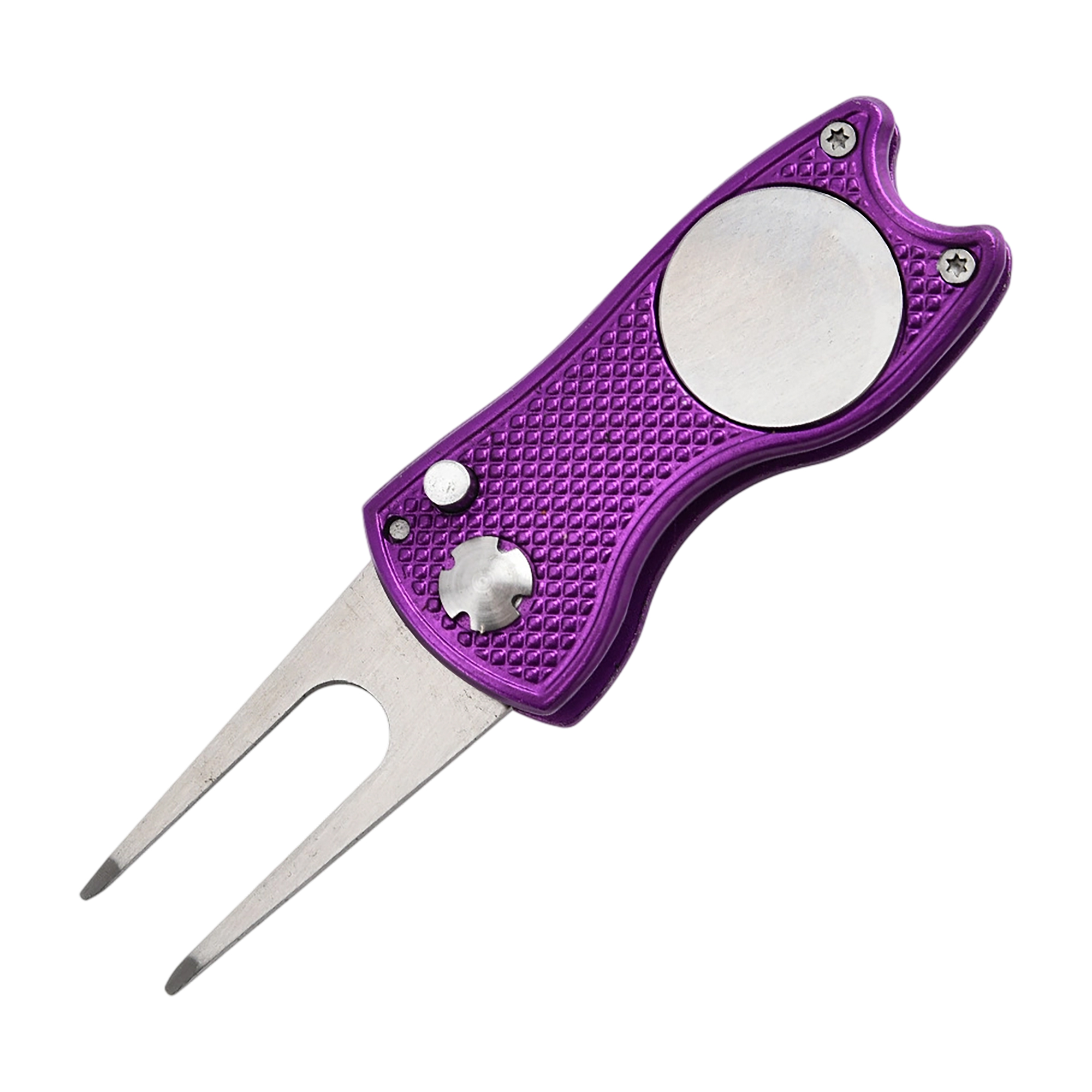 Alloy Foldable Golf Divot Repair Tool With Magnetic Ball Marker 10