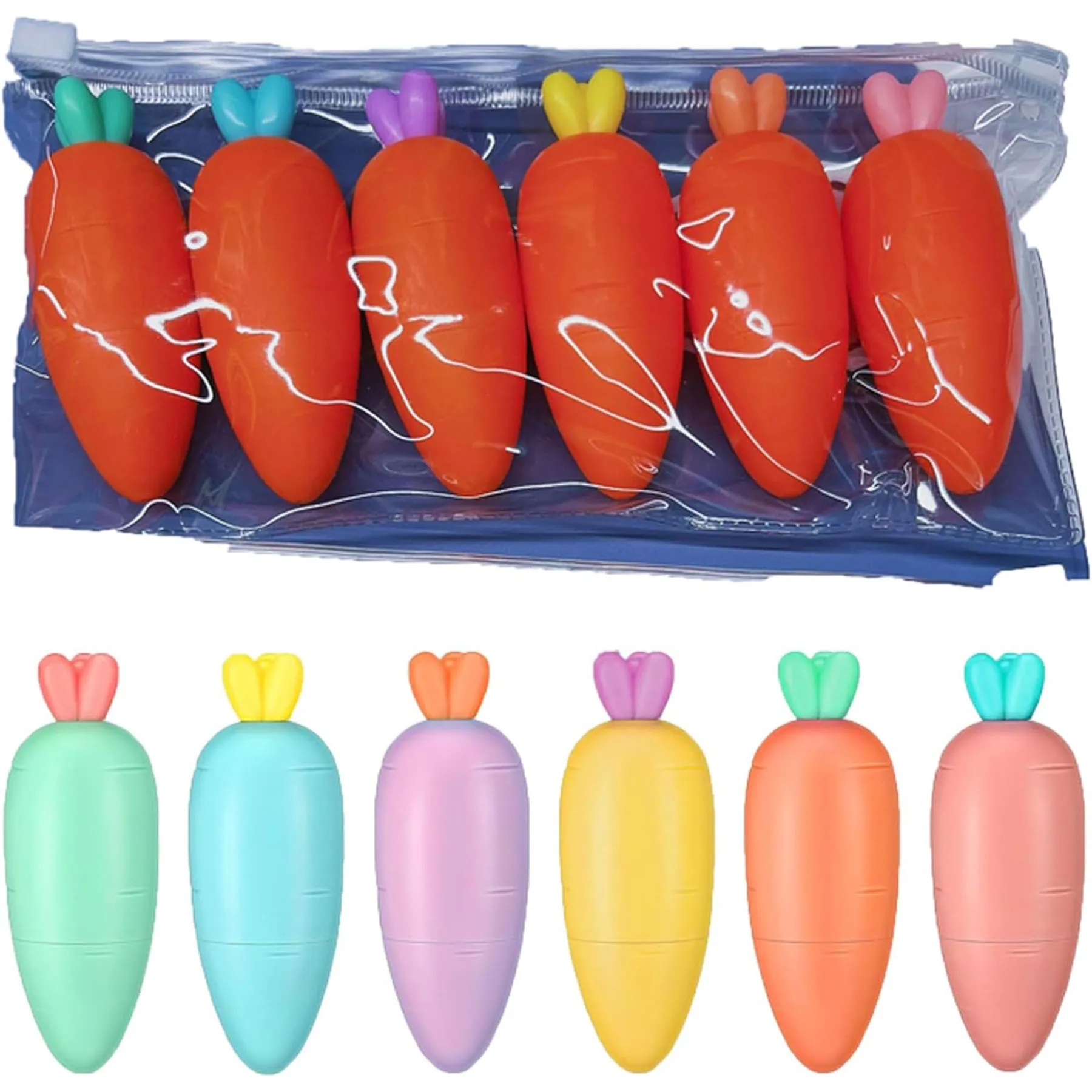 Pastel Carrot Shape Textliner Pens 2