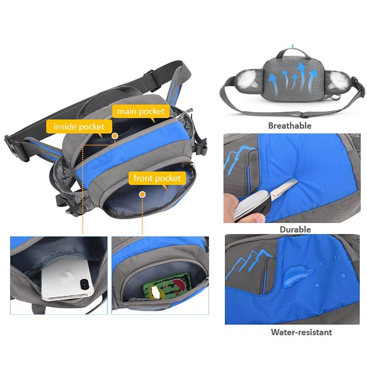 Waterproof Hiking Waist Bag Fanny Packs 4
