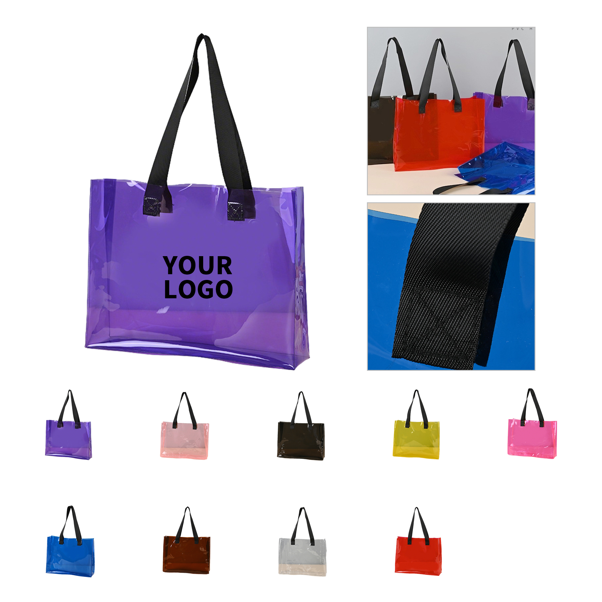 PVC Transparent Tote Bag With Sturdy Handle 7